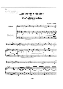 Partition de piano, violon Sonata en A major, HWV 361