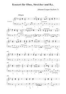 Partition Cembalo, hautbois Concerto en C minor, C minor, Seyfert, Martin