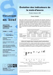 31/01 STATISTIQUES EN BREF - TH. 4 INDUSTRIE, COMMERCE ET SERVI