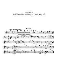 Partition hautbois 1, 2, Kol Nidrei, Kol Nidrei (Stimme des Gelübdes), Adagio for Cello and Orchestra