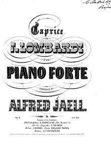 Partition complète, Caprice on J. Lombardi, Op. 11, Jaëll, Alfred