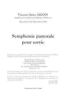 Partition complète, Symphonie pastorale pour sortie, A minor, Amann, Vincent Aloïse