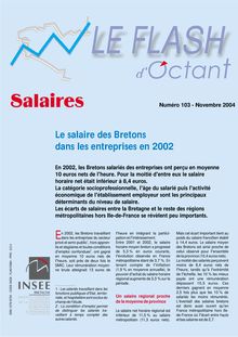 Le salaire des Bretons dans les entreprises en 2002(Flash d Octant n° 103)