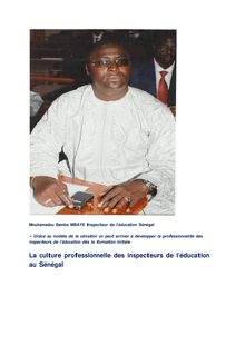 La culture professionnelle des inspecteurs de l éducation au Sénégal