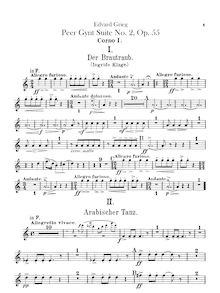 Partition cor 1, 2, 3, 4 (en F, E), Peer Gynt  No.2 Op.55, Grieg, Edvard