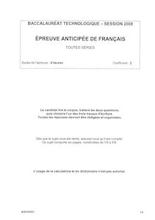 Sujet du bac STG 2008: Francais - l argumentation