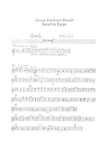 Partition hautbois 1, 2, Israel en Egypt (Exodus), Handel, George Frideric