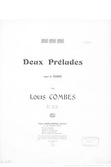 Partition No.2, 2 Préludes, Combes, Louis
