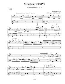 Partition harpe, Symphony No.18, B-flat major, Rondeau, Michel par Michel Rondeau