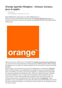 Orange agenda #blogbus - réseaux sociaux, jeux et applis