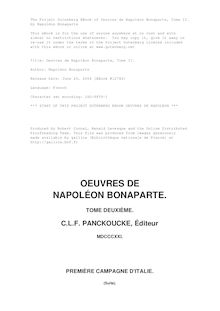 Oeuvres de Napoléon Bonaparte, Tome II. par Napoléon Bonaparte