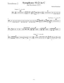 Partition Trombone 2, Symphony No.1, C major, Rondeau, Michel