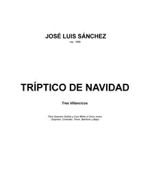 Partition complète, Tres Villancicos, Sánchez, José Luis