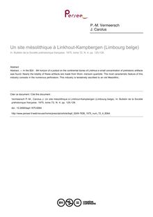 Un site mésolithique à Linkhout-Kampbergen (Limbourg belge) - article ; n°4 ; vol.72, pg 125-128