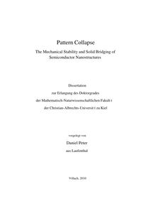 Pattern collapse [Elektronische Ressource] : the mechanical stability and solid bridging of semiconductor nanostructures / vorgelegt von Daniel Peter