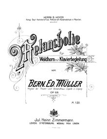 Partition de piano, Melancholie, Op.68, Müller, Bernhard Eduard