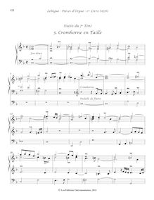Partition , Cromhorne en Taille, Livre d orgue No.1, Premier Livre d Orgue