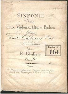 Partition parties complètes, Symphony, Op.15, B♭ major, Gleissner, Franz