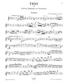 Partition violon, corde Trio, G major, Kudelski, Carl Matthias