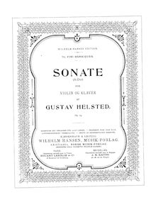 Partition complète et , partie, violon Sonata No.1, Helsted, Gustav
