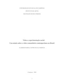 Vídeo e experimentação social: Um estudo sobre o vídeo ...