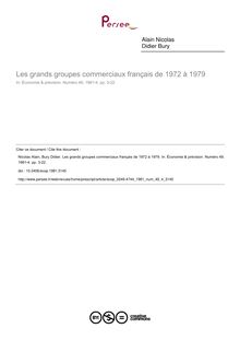 Les grands groupes commerciaux français de 1972 à 1979 - article ; n°4 ; vol.49, pg 3-22