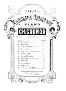 Partition No.2 - Menuet, Douze morceaux originaux pour piano, Gounod, Charles