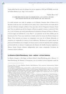 [halshs-00273200, v1] Librairie française en émigration : cas de ...