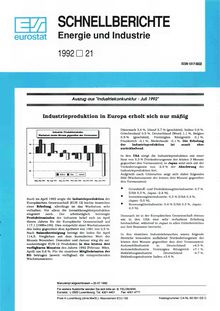 SCHNELLBERICHTE Energie und Industrie. 1992 21