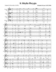 Partition , Sibylla Phrygia (SATB enregistrements, alto notation), Prophetiae Sibyllarum
