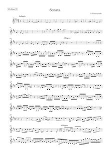 Partition violon II, Sonata a due violini con basso pro organo, Szarzynski, Stanislaw Sylwester