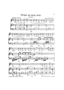 Partition No.2 - Willst du mein sein, 4 chansons, Op.68, Brüll, Ignaz