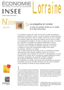 La prospective en Lorraine : un essai de synthèse fondée sur le modèle de la base économique