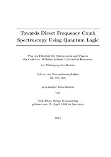 Towards direct frequency comb spectroscopy using quantum logic [Elektronische Ressource] / Börge Hemmerling