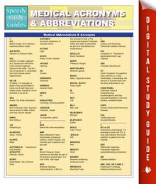 Medical Abbreviations & Acronyms (Speedy Study Guides)