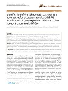 Identification of the Eph receptor pathway as a novel target for eicosapentaenoic acid (EPA) modification of gene expression in human colon adenocarcinoma cells (HT-29)