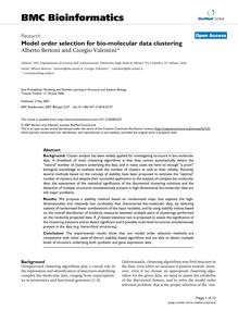 Model order selection for bio-molecular data clustering