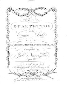 Partition violoncelle, 6 corde quatuors  en pour Comic Stile , Op.2