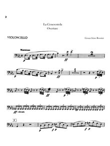 Partition violoncelles, La Cenerentola, Rossini, Gioacchino