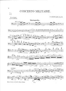 Partition solo partition de violoncelle, Concerto Militaire Op.18