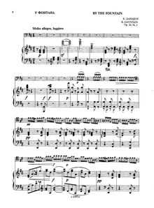 Partition de piano et partition de violoncelle, 4 pièces pour violoncelle et Piano par Karl Davydov