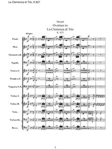 Partition complète, La clemenza di Tito, The Clemency of Titus, Mozart, Wolfgang Amadeus