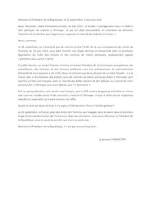 GPA - le groupe Cambaceres interpelle le Président François Hollande