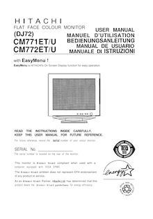 Notice Moniteurs Hitachi  CM771ET