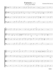 Partition Fantasia No.32, on Une Jeune Fillette - partition complète (Tr Tr T B), fantaisies pour 4 violes de gambe