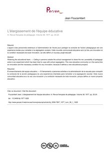 L élargissement de l équipe éducative - article ; n°1 ; vol.38, pg 20-24