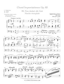 Partition 5, Nun danket alle Gott - Marche triomphale, choral-Improvisationen für Orgel, Op.65