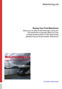 Buying Your First Motorhome