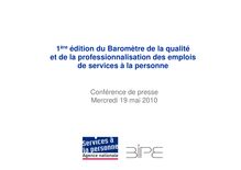 1ère édition du Baromètre de la qualité et de la professionnalisation des emplois de services à la personne
