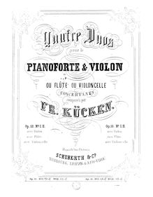 Partition Piano , partie (not score), 2 violon sonates, Op.12, Kücken, Friedrich Wilhelm
